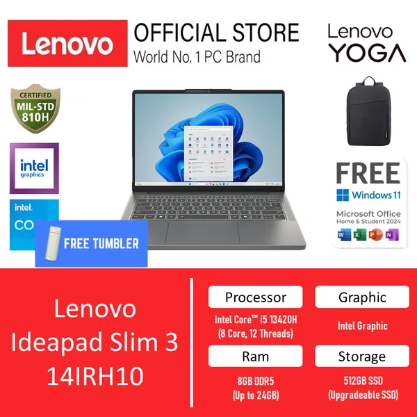 Lenovo IdeaPad Slim 3 14" — Laptop Harian Pelajar & Kerja