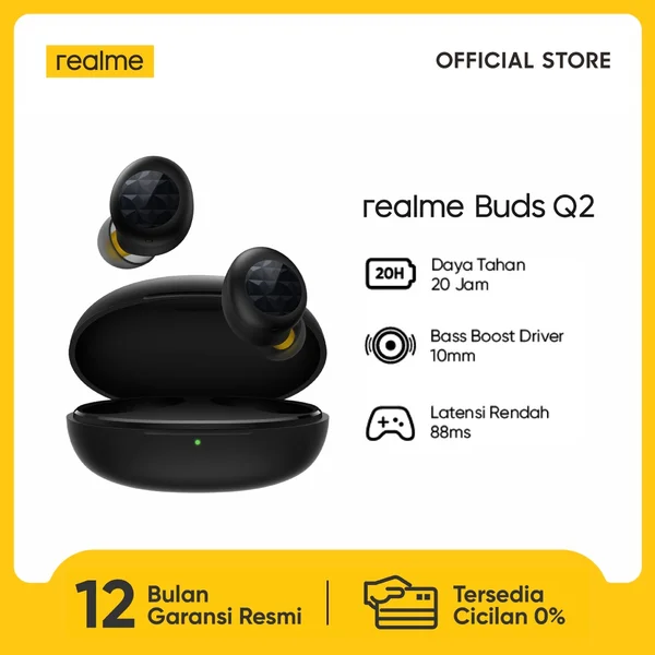 Realme Buds Q2 TWS: Earbuds Gaming dengan Baterai Awet