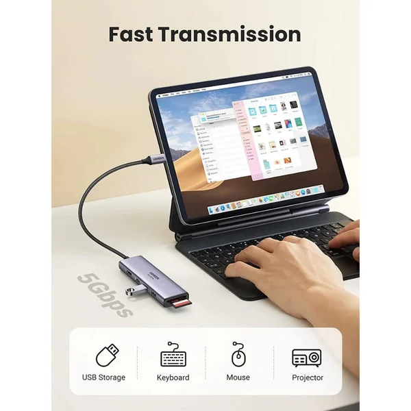 UGREEN USB-C 6-in-1 Multiport Hub 5Gbps 4xUSB3.0